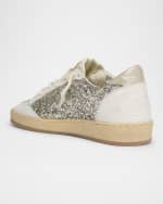 Image 3 of 4: Golden Goose Ballstar Glitter Leather Low-Top Sneakers