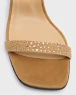 Image 3 of 5: Giuseppe Zanotti Crystal Suede Dual-Band Slide Sandals