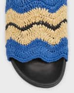 Image 4 of 6: Marni x No Vacancy Inn Men's High Summer Raffia Slides
