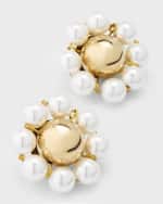 Image 4 of 4: Carolina Herrera Pearly Flower Earrings