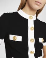 Image 6 of 7: Balmain Contrast-Trim Cardigan with Four Pocket Detail