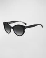 Image 1 of 4: kate spade new york elina gradient acetate cat-eye sunglasses