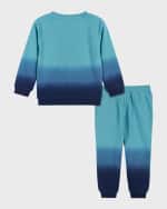 Image 2 of 4: Andy & Evan Boy's Dip Dye Sweatshirt And Sweatpants Set, Size 2-7