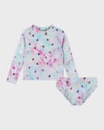 Image 1 of 4: Andy & Evan Girl's Tie Dye-Print Rashguard Set, Size Newborn-18M