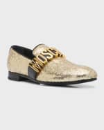 Image 5 of 6: Moschino Men's Logo Sequin Loafers