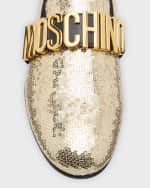 Image 4 of 6: Moschino Men's Logo Sequin Loafers