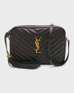 Image 7 of 7: Saint Laurent Lou Medium YSL Quilted Camera Crossbody Bag with Pocket