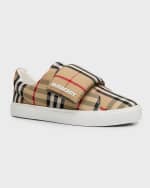 Image 4 of 10: Burberry Kid's James Check-Print Sneakers, Toddlers/Kids