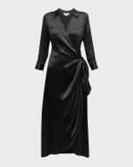 Image 2 of 6: L'Agence Kadi Wrap Silk Maxi Dress
