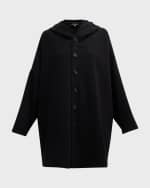 Image 2 of 6: Eskandar Wide Hooded Wool-Cashmere Coat (Long Plus)