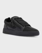 Image 4 of 5: Giuseppe Zanotti Men's GZ 94 Crystal Leather Low Top Sneakers