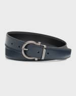 Image 1 of 2: Ferragamo Men's Reversible Leather Gancio Belt