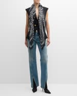 Image 2 of 3: Balmain Monogram Wool-Modal Scarf