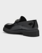Image 3 of 6: Ferragamo Men's Fiorello Leather Bit-Strap Loafers