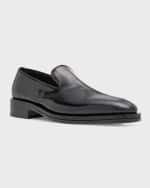 Image 4 of 5: Ferragamo Men's Faruk Leather Loafers
