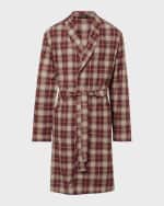 Image 1 of 5: Hanro Men's Cozy Comfort Flannel Robe
