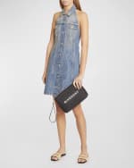 Image 3 of 6: Givenchy Travel Zip Top Pouch in Raffia with Wristlet