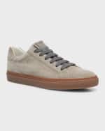 Image 5 of 6: Brunello Cucinelli Suede Monili Low-Top Sneakers