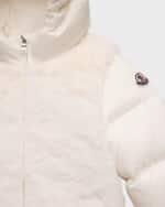 Image 3 of 3: Moncler Girl's Natas Faux Fur Combo Jacket, Size 3M-2
