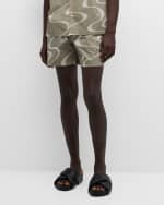 Image 1 of 6: FRAME Men's Abstract Wave-Print Shorts