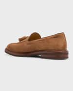 Image 2 of 5: Brunello Cucinelli Men's Suede Tassel Loafers