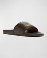 Image 2 of 5: Brioni Men's Leather and Rubber Slide Sandals