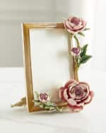 Image 1 of 2: Jay Strongwater Peony Photo Frame, 5" x 7"