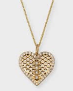 Image 1 of 5: Sydney Evan Tiffany Fishnet Diamond Heart Charm Necklace