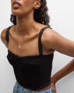 Image 5 of 5: Sydney Evan Tiffany Fishnet Diamond Heart Charm Necklace