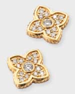 Image 3 of 4: Sydney Evan Pave Bezel Moroccan Stud Earrings