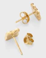 Image 2 of 4: Sydney Evan Pave Bezel Moroccan Stud Earrings