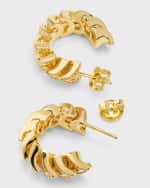 Image 3 of 5: Bottega Veneta Pleated Hoop Earrings