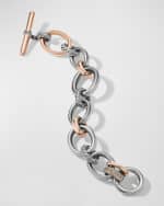 Image 3 of 3: David Yurman DY Mercer Bracelet with Diamonds and 18K Rose Gold in Silver, 25mm