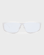 Image 4 of 5: Saint Laurent Men's Sl 605 Metal Rectangle Sunglasses