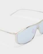 Image 3 of 5: Saint Laurent Men's Sl 605 Metal Rectangle Sunglasses