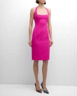 Image 5 of 6: Black Halo Zarela Knee-Length Halter Sheath Dress