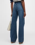 Image 4 of 6: Veronica Beard Taylor Wide-Leg Patch Pocket Jeans