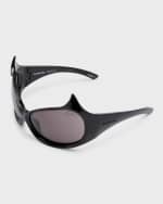 Image 4 of 5: Balenciaga Gotham Injected Nylon Wrap Sunglasses