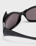 Image 3 of 5: Balenciaga Gotham Injected Nylon Wrap Sunglasses