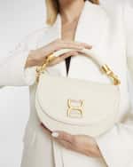 Image 3 of 6: Chloe Marcie Chain Flap Crossbody Bag in Suede and Leather