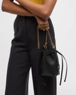 Image 3 of 6: Chloe Marcie Micro Bucket Bag in Leather with Chain Strap