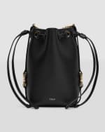 Image 1 of 6: Chloe Marcie Micro Bucket Bag in Leather with Chain Strap