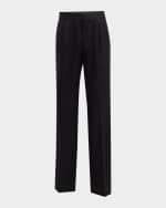 Image 1 of 6: Brunello Cucinelli Men's Solid Tuxedo Fabric Dress Trousers
