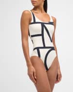 Image 5 of 5: Toteme Monogram One-Piece Swimsuit