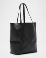 Image 4 of 6: Loewe Puzzle Fold Large Tote Bag in Shiny Leather