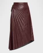 Image 1 of 6: A.L.C. Tracy Pleated High-Low Midi Skirt