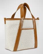 Image 2 of 5: Gigi New York Harper Raffia and Leather Tote Bag
