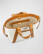 Image 5 of 5: Gigi New York Harper Raffia and Leather Tote Bag
