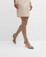 Image 2 of 6: Amina Muaddi Begum Clear Crystal Slingback Pumps