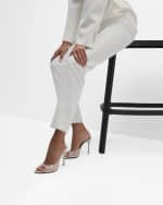 Image 2 of 6: Amina Muaddi Alexa Clear Stiletto Mule Sandals